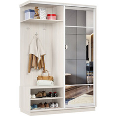 Классика Прихожая левая 04 (каркас каттхульт, фасад 11 зеркало) профиль белый глянец Пр.л.04.2400.1200.600.11.03.00.06