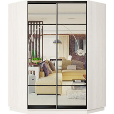 Шкаф-купе Классика 88 (каркас каттхульт, фасады 11/11 зеркало) профиль черный муар 88.2200.1500.600.(11.11.).03.(00.00.).07