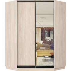 Шкаф-купе Классика 88 (каркас ясень шимо светлый, фасады 02/01 ясень шимо светлый) профиль черный муар 88.2200.1500.600.(02.01.).01.(01.00.).07