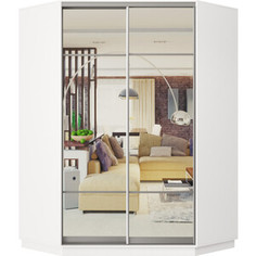 Шкаф-купе Классика 72 (каркас белый, фасады 11/11 зеркало) профиль серебро 72.2200.1100.600.(11.11.).07.(00.00.).01