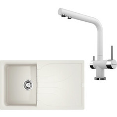 Кухонная мойка и смеситель Omoikiri Yasugata 86 WH белый (4993871, 4994054)