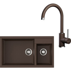Кухонная мойка и смеситель Omoikiri Tedori 86-2-LB DC темный шоколад (4993936, 4994105)