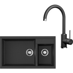 Кухонная мойка и смеситель Omoikiri Tedori 86-2-LB BL черный (4993932, 4994106)