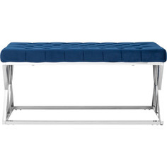 Банкетка-скамейка Stool Group Инсигния вельвет синий/сталь серебро Bench-011