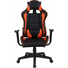 Кресло компьютерное Brabix GT Racer GM-100 две подушки экокожа черное/оранжевое 531925