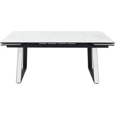 Стол Аврора Монако 180 (244)x95x75 керамогранит calacata vaglioro/ каркас черный матовый муар Avrora