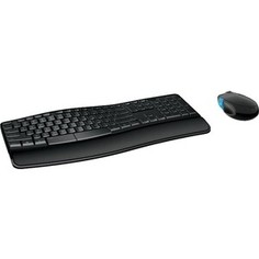 Комплект клавиатура и мышь Microsoft Sculpt Comfort Desktop клав-черный мышь-черный/синий USB беспроводная