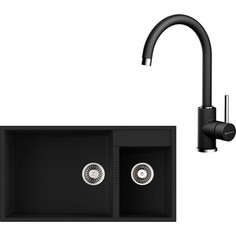 Кухонная мойка и смеситель Omoikiri Tedori 85-2-U BL черный (4993940, 4994111)