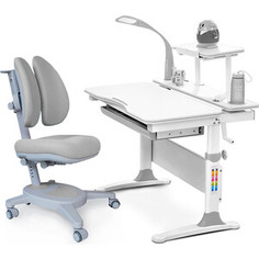 Комплект (стол+полка+кресло+чехол+лампа) Mealux EVO EVO Evo-30 G (Evo-30 G + Y-115 G) дерево/белая столешница дерево/цвет пластика серый