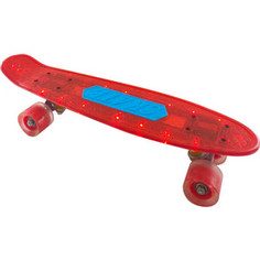 Скейт Navigator пластик, со свет.эффектами, 56х15х11см, красный