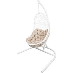 Подвесное кресло EcoDesign Вега белый, подушка бежевая ПКР-004 white/beige