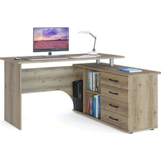 Стол компьютерный СОКОЛ КСТ-109П правый дуб делано