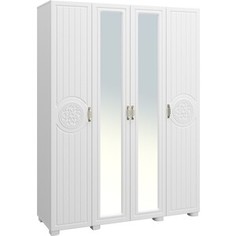 Compass Шкаф четырехдверный комбинированный Монблан МБ-25К белое дерево