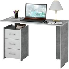 Стол письменный Мастер Слим-2 бетон/белый МСТ-ССЛ-02-ЕО-БТ-16