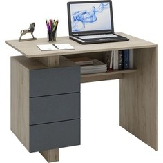 Стол компьютерный Мастер Ренцо-1 дуб крафт/серый МСТ-СРЕ-01-КА-16