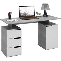 Стол компьютерный Мастер Нейт-3 бетон/белый МСТ-СТН-03-ЕБ-16