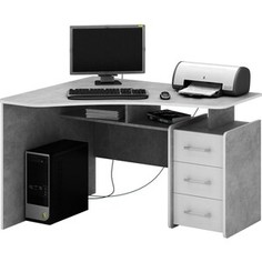 Стол угловой Мастер Триан-5 бетон/белый МСТ-УСТ-05-ЕО-БТ-16