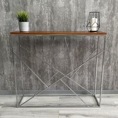 Напольная консоль Akur Loft Gavana металлокаркас хромированный декор вишня