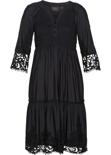 Платье-рубашка из вискозы с кружевом Bonprix