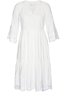 Платье-рубашка из вискозы с кружевом Bonprix