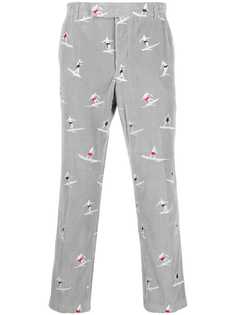 Thom Browne вельветовые брюки с вышивкой