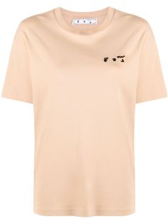 Off-White футболка с вышитым логотипом