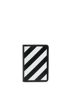 Off-White обложка для паспорта с диагональными полосками