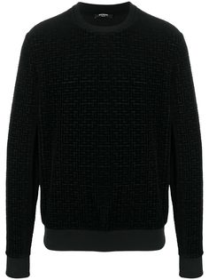 Balmain бархатная толстовка с монограммой