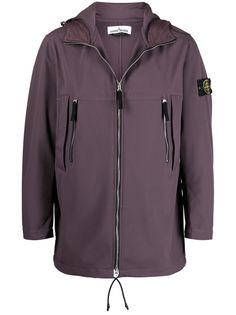 Stone Island куртка с капюшоном и нашивкой-логотипом