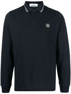 Stone Island рубашка поло с нашивкой-логотипом