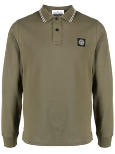 Stone Island рубашка поло с нашивкой-логотипом