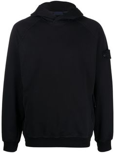 Stone Island худи с нашивкой-логотипом и отделкой в рубчик