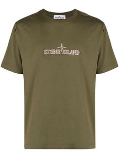 Stone Island футболка с вышитым логотипом