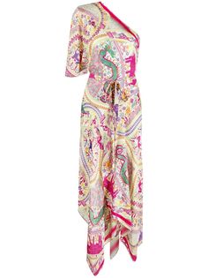 Etro платье асимметричного кроя с принтом пейсли