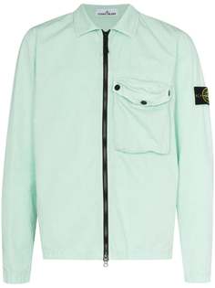 Stone Island куртка-рубашка на молнии с нашивкой-логотипом