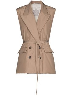 Brunello Cucinelli жилет строгого кроя с поясом