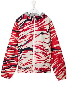 Moncler Enfant куртка с тигровым принтом