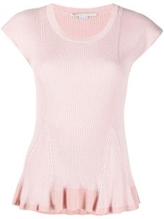 Stella McCartney топ в рубчик с оборками