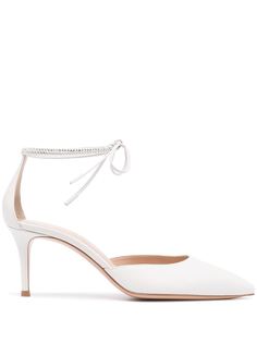 Gianvito Rossi туфли с завязками на щиколотке и кристаллами
