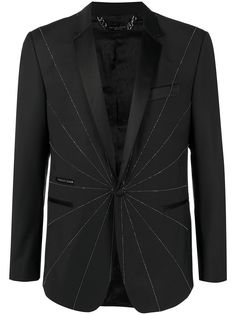 Philipp Plein декорированный пиджак строгого кроя