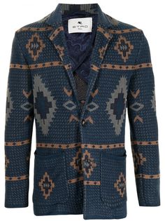 Etro пиджак с геометричным узором