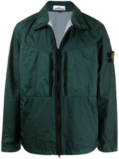 Stone Island куртка с нашивкой-логотипом