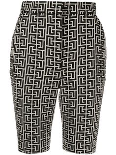 Balmain жаккардовые шорты с завышенной талией