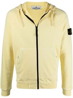 Stone Island худи на молнии с нашивкой-логотипом