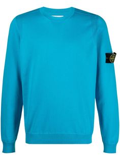 Stone Island джемпер с круглым вырезом и нашивкой-логотипом