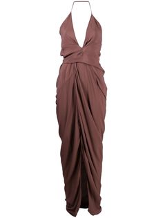 Rick Owens драпированное платье с вырезом халтер
