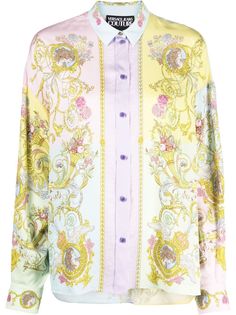 Versace Jeans Couture рубашка в стиле колор-блок с принтом Barocco