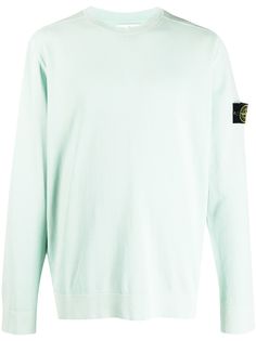 Stone Island джемпер с круглым вырезом и нашивкой-логотипом