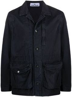 Stone Island куртка-рубашка с нашивкой-логотипом