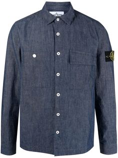 Stone Island рубашка с нашивкой-логотипом